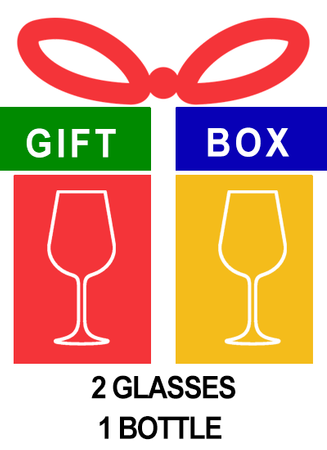 2022 Holiday Gift Box 2 Glasses + 1 Bottle